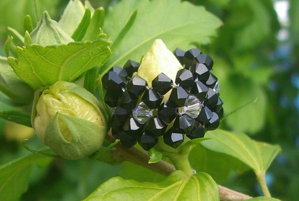 Ring aus echten Swarovski Steinen - Schwarz/Crystal