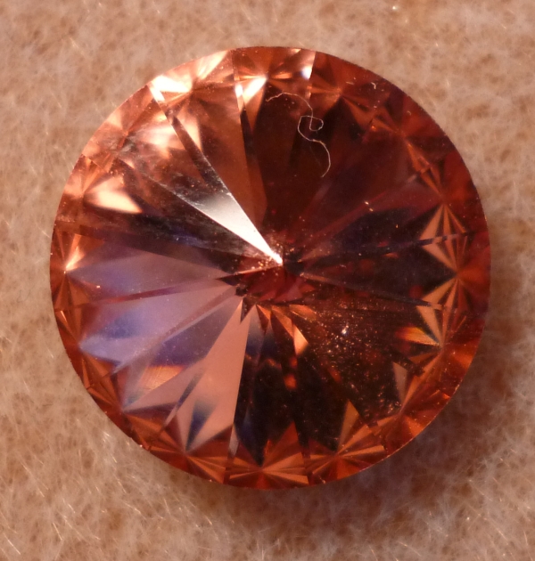 SWAROVSKI 1122 Rivoli 14mm Rose Peach foiled